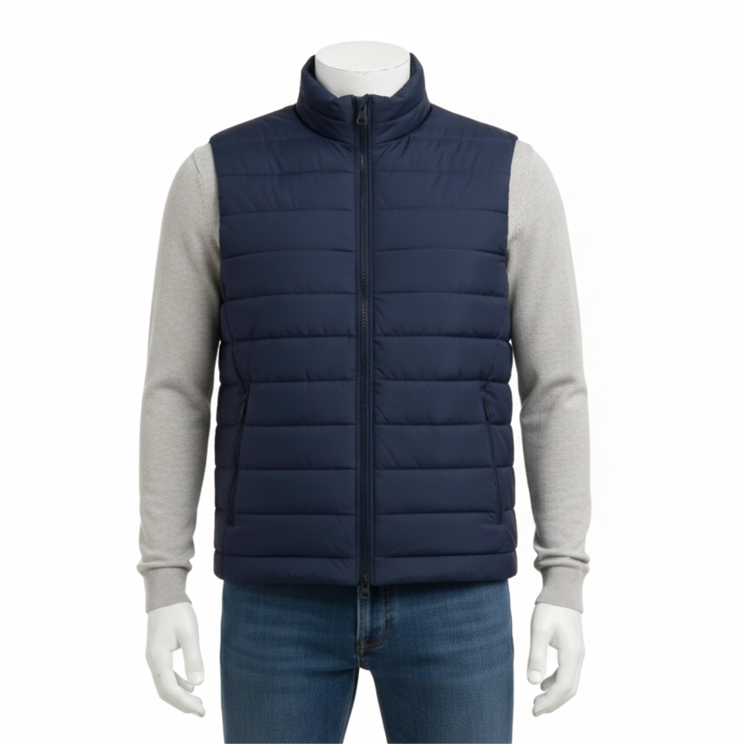 Blue sleeveless jacket for men