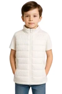Sleeveless white jacket for kids