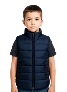 Sleeveless blue jacket for kids