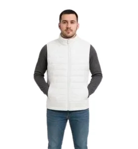 White sleeveless jacket for men