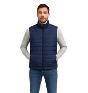 Blue sleeveless jacket for men