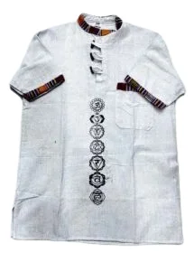 White Chakras Printed Cotton Kurta