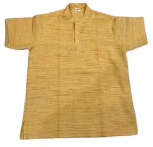 Yellow Printed Cotton Kurta