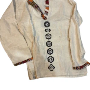 Cream Chakras Printed Cotton Kurta